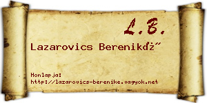 Lazarovics Bereniké névjegykártya